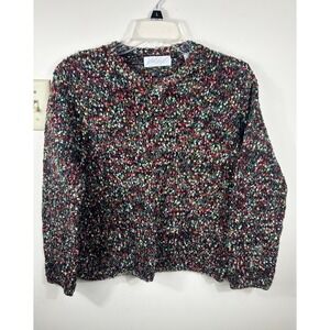 VTG‎ Lord & Taylor Confetti Knit Sweater Women's L Wool Angora Rabbit Hair Blend
